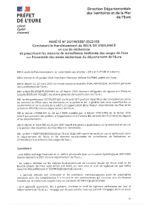 Arrêté n°DDTM-SEBF-2022-158 vigilance sécheresse